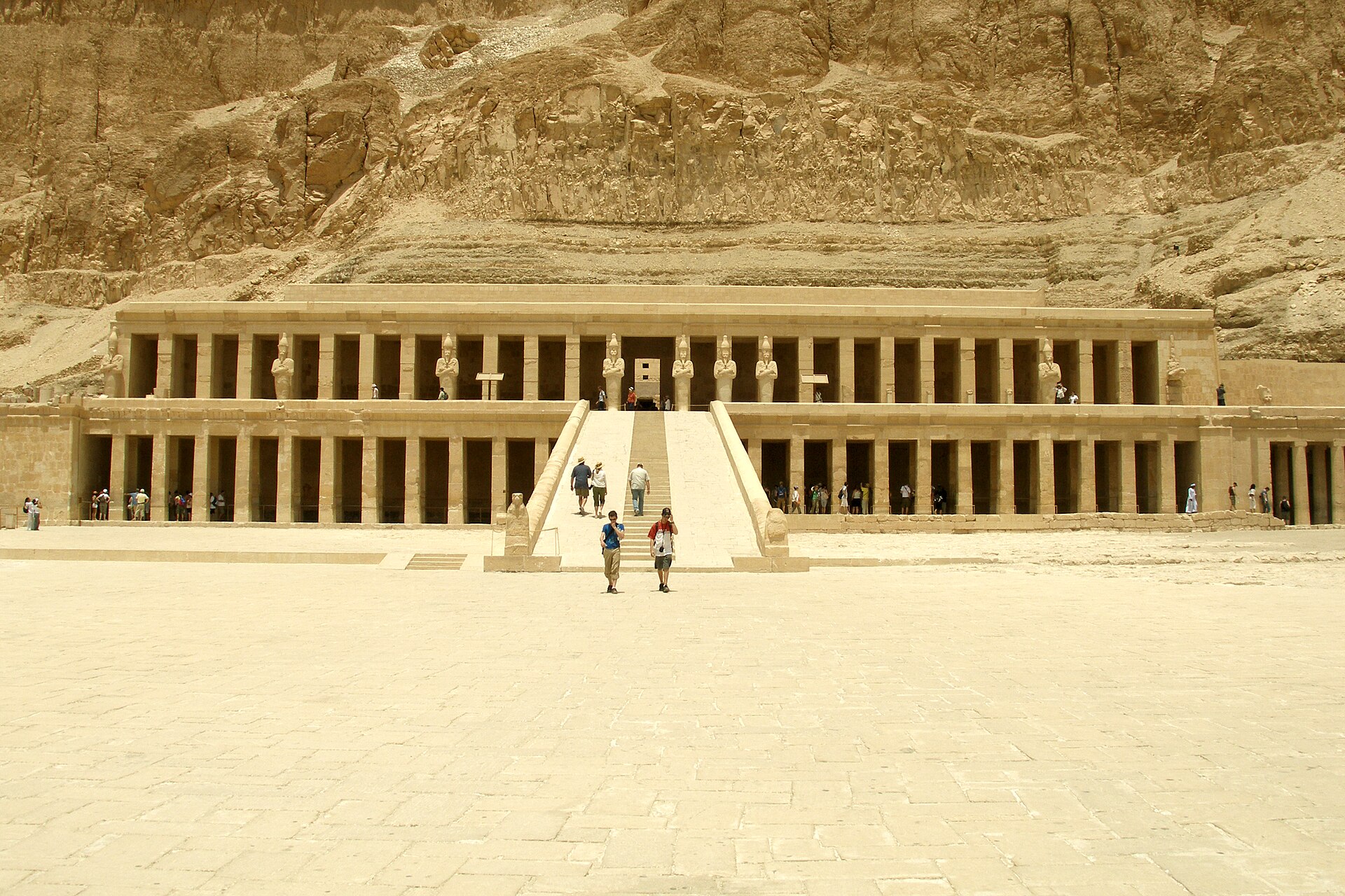 The colonnaded terraces of Hatshepsut's mortuary temple at Deir el-Bahari