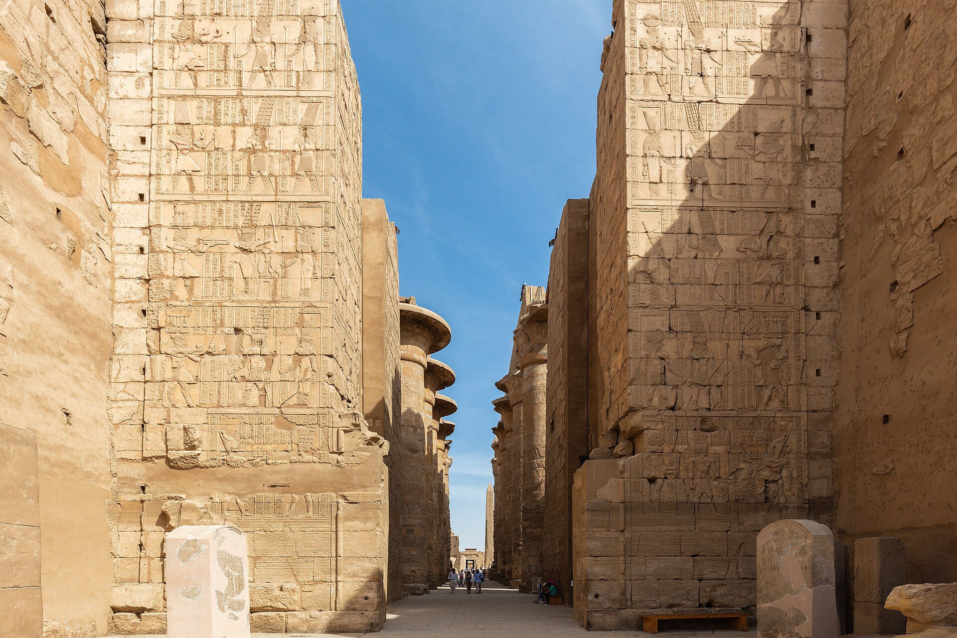 Hypostyle Hall columns of Karnak Temple in afternoon light